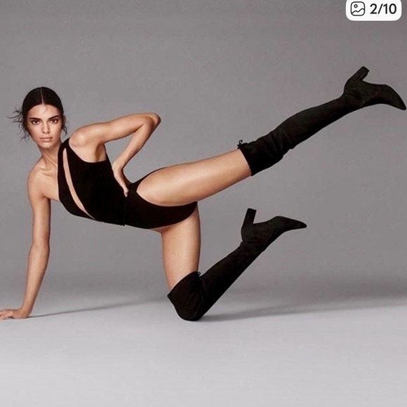 Stuart Weitzman Black Suede thigh high boots with tie size 6.5 - Picture 2 of 15